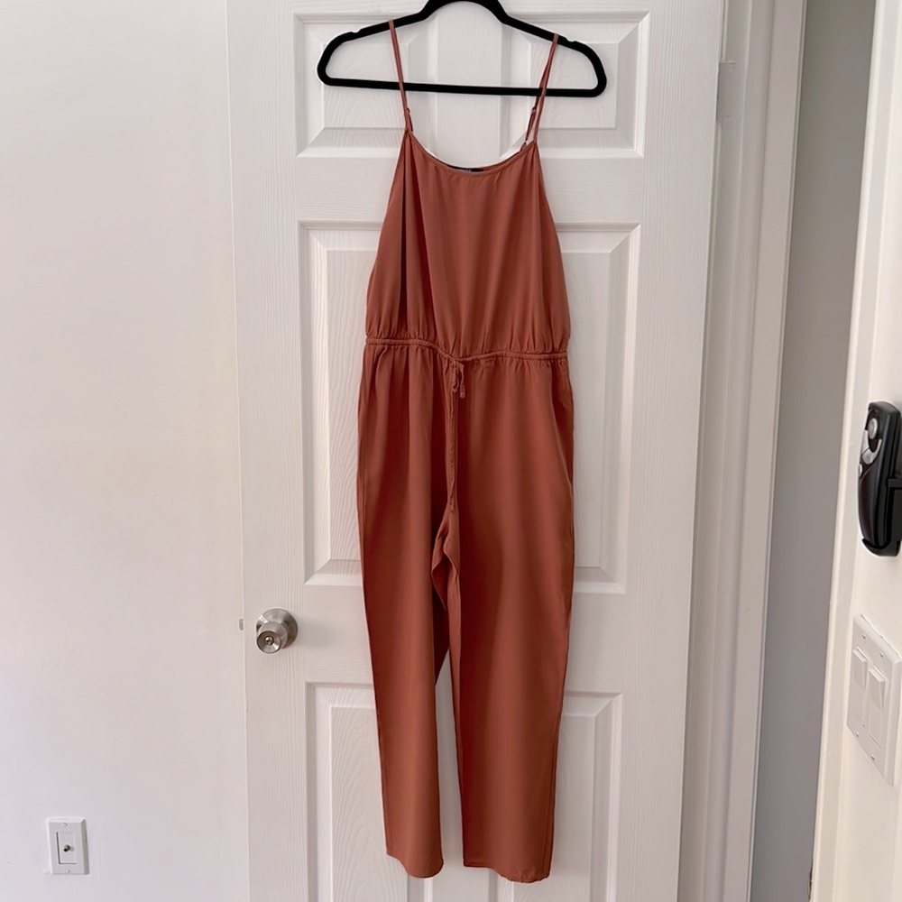 Forever 21 Rust Jumpsuit with Side Detail Size Large